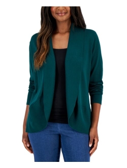 Karen Scott KAREN SCOTT Women's Shawl-Collar Curved-Hem Cardigan, Created for Macy's