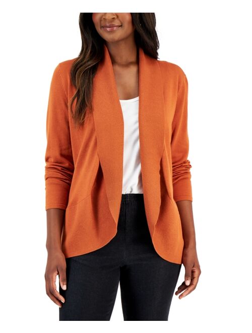 Karen Scott KAREN SCOTT Women's Shawl-Collar Curved-Hem Cardigan, Created for Macy's