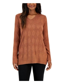 Karen Scott KAREN SCOTT Women's Turbo Box-Stitch Sweater, Created for Macy's