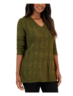 Karen Scott KAREN SCOTT Women's Turbo Box-Stitch Sweater, Created for Macy's