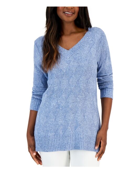 Karen Scott KAREN SCOTT Women's Turbo Box-Stitch Sweater, Created for Macy's