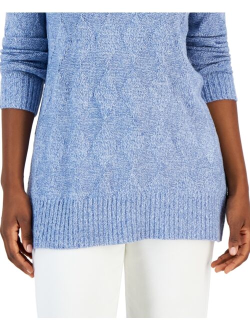 Karen Scott KAREN SCOTT Women's Turbo Box-Stitch Sweater, Created for Macy's