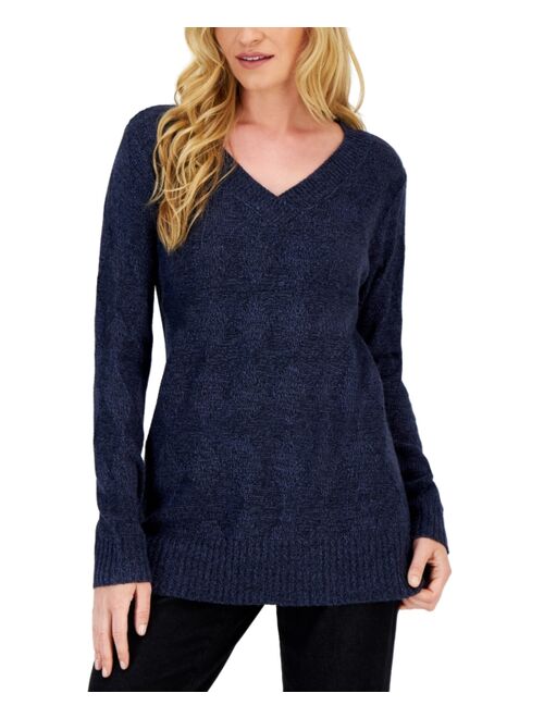 Karen Scott KAREN SCOTT Women's Turbo Box-Stitch Sweater, Created for Macy's