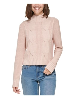 Jeans CALVIN KLEIN JEANS Women's Mock Neck Cable Knit Sweater