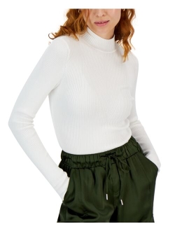 Women's Detail Ribbed Mock Neck Sweater, Created for Macy's