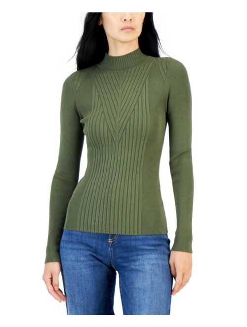 INC International Concepts INC INTERNATIONAL CONCEPTS Women's Detail Ribbed Mock Neck Sweater, Created for Macy's