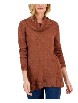 KAREN SCOTT Women's Cowlneck Seamed Sweater, Created for Macy's