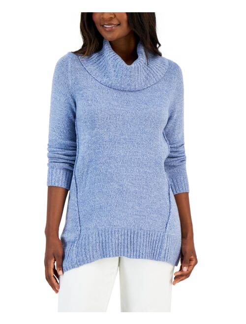 KAREN SCOTT Women's Cowlneck Seamed Sweater, Created for Macy's