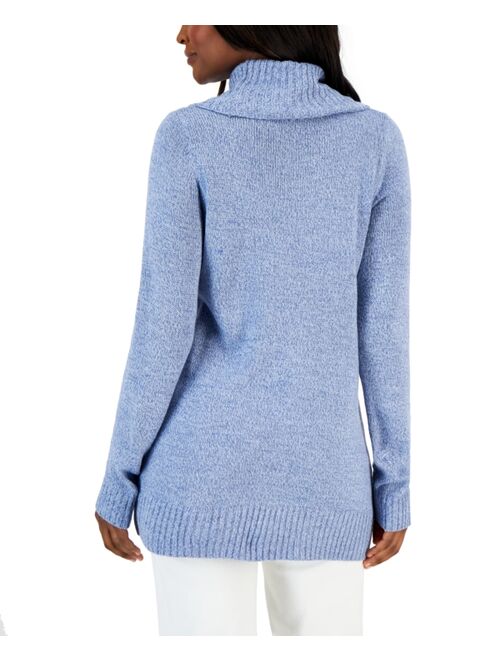 KAREN SCOTT Women's Cowlneck Seamed Sweater, Created for Macy's