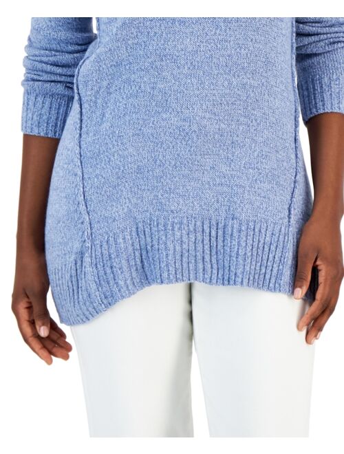 KAREN SCOTT Women's Cowlneck Seamed Sweater, Created for Macy's