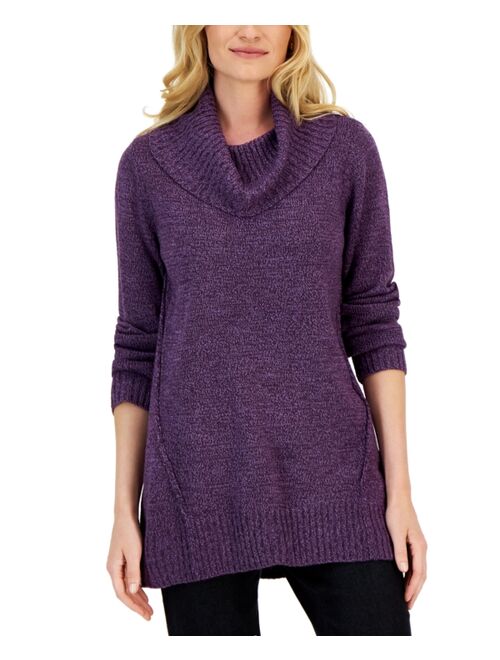 KAREN SCOTT Women's Cowlneck Seamed Sweater, Created for Macy's