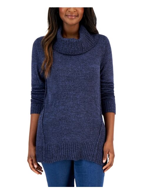 KAREN SCOTT Women's Cowlneck Seamed Sweater, Created for Macy's