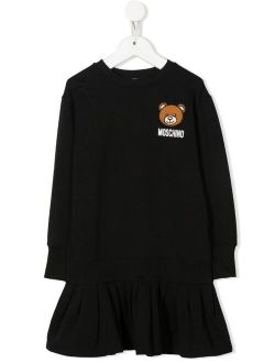 Kids logo-patch sweatshirt dress