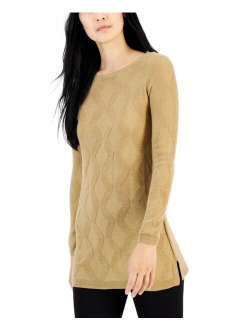 Women's Front Diamond-Stitch Tunic Sweater, Created for Macy's