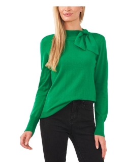 CECE Women's Bow Neck Sweater