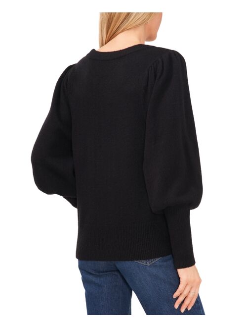 SAM & JESS Women's Crewneck Puffed Sleeve Sweater