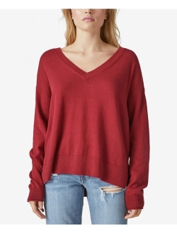 Women's Cloud-Soft V-Neck Long-Sleeve Sweater