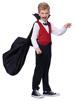 IKALI Boys Girls Vampire Costume, Kids Halloween Dracula with Cape Fancy Dress