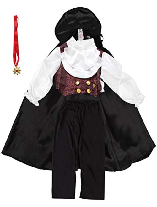 IKALI Boys Girls Vampire Costume, Kids Halloween Dracula with Cape Fancy Dress