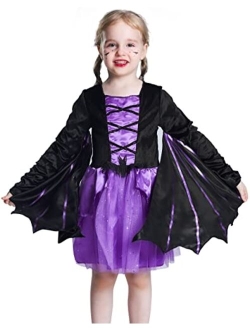 Ikali Girls Witch Costume, Kids Spider Fancy Dress Up, Halloween Spiderella Outfit