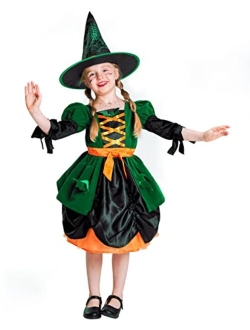 Ikali Girls Witch Costume, Kids Spider Fancy Dress Up, Halloween Spiderella Outfit