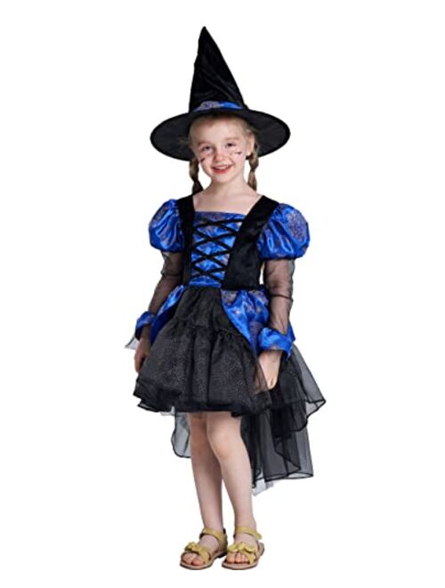 Ikali Girls Witch Costume, Kids Spider Fancy Dress Up, Halloween Spiderella Outfit