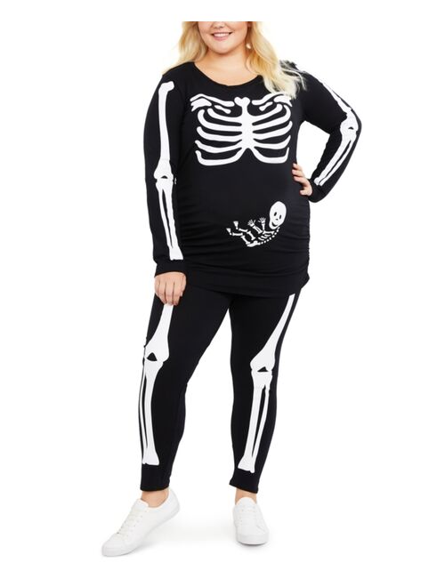 MOTHERHOOD MATERNITY Plus Size Skeleton Maternity Halloween Costume