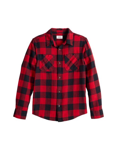 Boys 8-20 Sonoma Goods For Life Plaid Flannel Button-Up Shirt in Regular & Husky