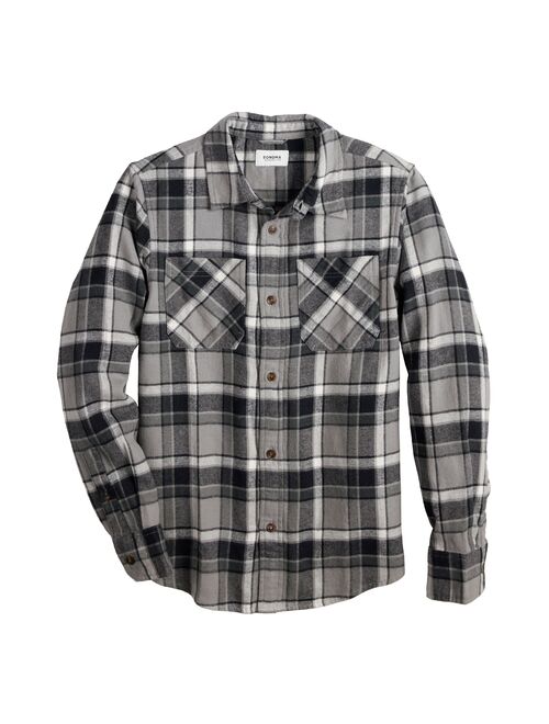 Boys 8-20 Sonoma Goods For Life Plaid Flannel Button-Up Shirt in Regular & Husky