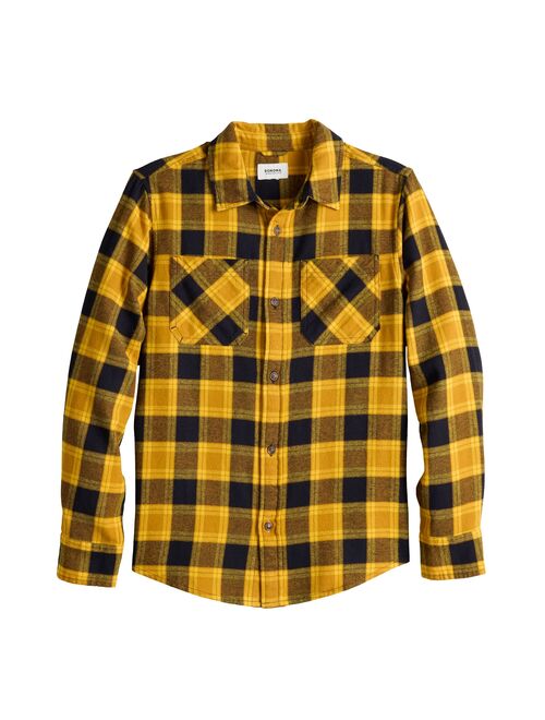 Boys 8-20 Sonoma Goods For Life Plaid Flannel Button-Up Shirt in Regular & Husky