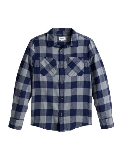 Boys 8-20 Sonoma Goods For Life Plaid Flannel Button-Up Shirt in Regular & Husky