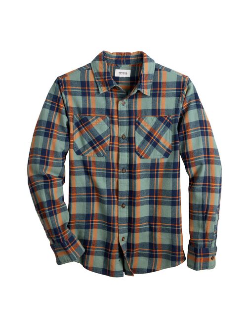 Boys 8-20 Sonoma Goods For Life Plaid Flannel Button-Up Shirt in Regular & Husky