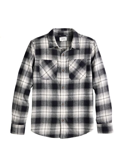 Boys 8-20 Sonoma Goods For Life Plaid Flannel Button-Up Shirt in Regular & Husky