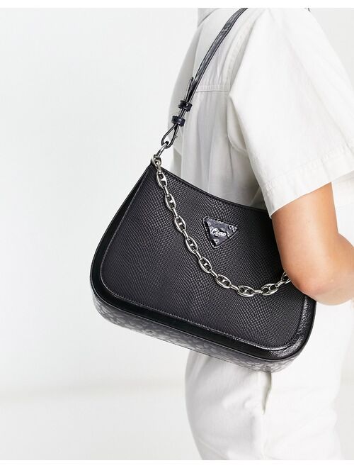 Skinnydip Amanda chain deep shoulder bag in black