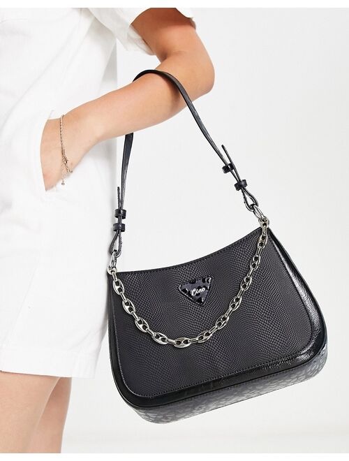 Skinnydip Amanda chain deep shoulder bag in black