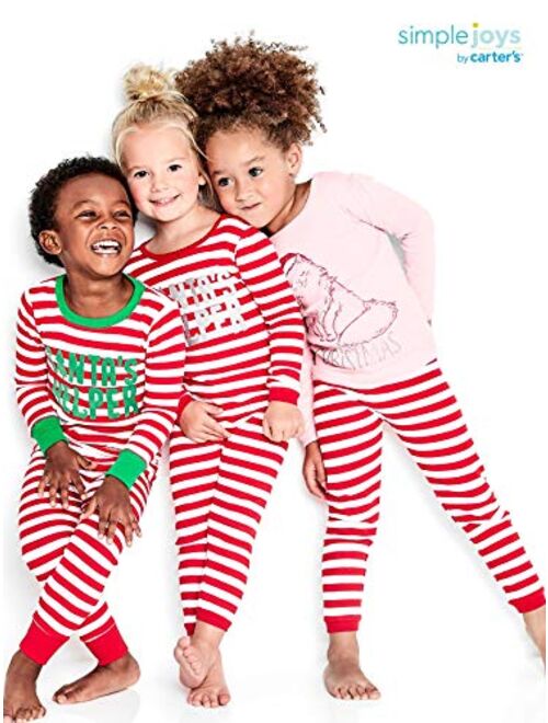 Simple Joys by Carter's Unisex Babies, Toddlers and Kids' 3-Piece Snug-Fit Cotton Christmas Pajama Set