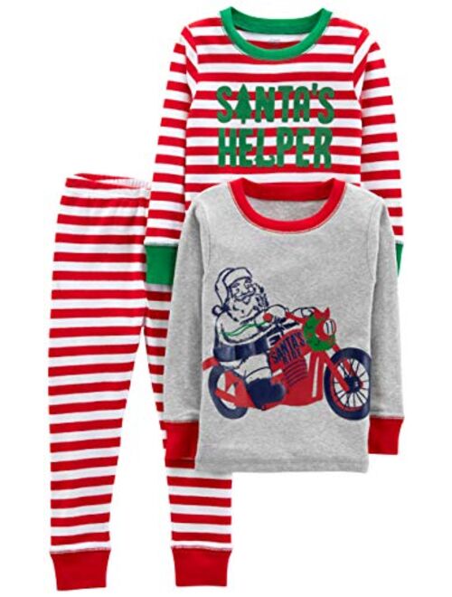 Simple Joys by Carter's Unisex Babies, Toddlers and Kids' 3-Piece Snug-Fit Cotton Christmas Pajama Set