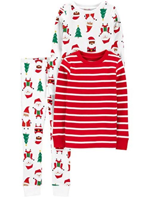 Simple Joys by Carter's Unisex Babies, Toddlers and Kids' 3-Piece Snug-Fit Cotton Christmas Pajama Set