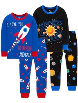 shelry Truck Boys Pajamas Toddler Sleepwear Clothes T Shirt Pants Set for Kids Size 1Y-14Y