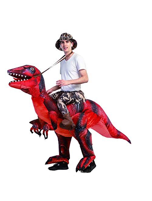 GOOSH Inflatable Costume for Adults, Halloween Costumes Men Women Dinosaur Rider, Blow Up Costume for Unisex Godzilla Toy