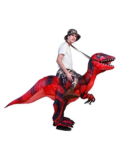 GOOSH Inflatable Costume for Adults, Halloween Costumes Men Women Dinosaur Rider, Blow Up Costume for Unisex Godzilla Toy