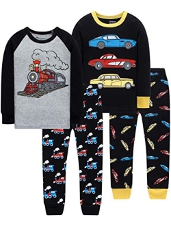 Bebebear Pajamas For Boys Christmas Baby Truk Clothes Kid Children Pants Set 4 Pieces Sleepwear