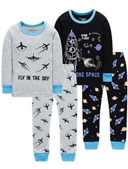 Bebebear Pajamas For Boys Christmas Baby Truk Clothes Kid Children Pants Set 4 Pieces Sleepwear