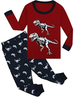 Tkala Fashion Boys Pajamas Set Long Toddler Pjs Little Kids Dinosaur Sleepwear