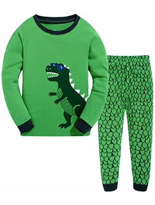 Tkala Fashion Boys Pajamas Set Long Toddler Pjs Little Kids Dinosaur Sleepwear