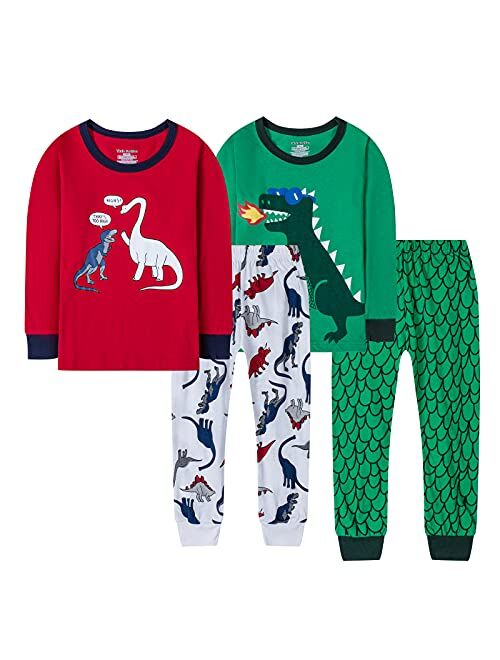 Tkala Fashion Boys Pajamas Set Long Toddler Pjs Little Kids Dinosaur Sleepwear