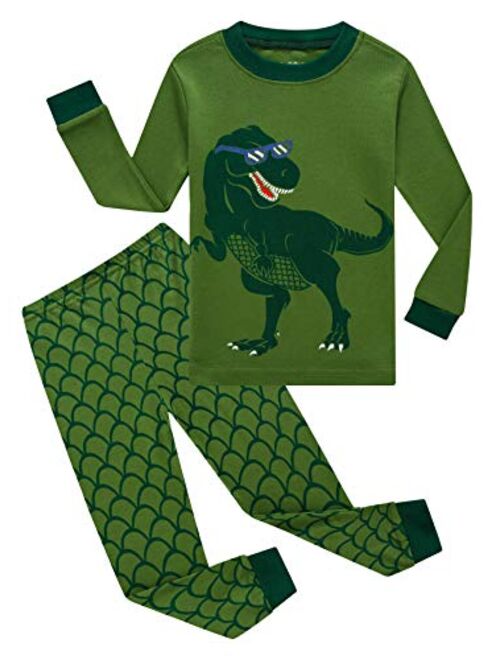 Family Feeling Dinosaur Little Boys Kids Pajamas Sets 100% Cotton Long sleeve Pjs