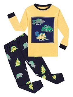 Little Pajamas Boys Pajamas Long Sleeve Toddler Clothes Set Dinosaur 100% Cotton Little Kids Pjs Sleepwear