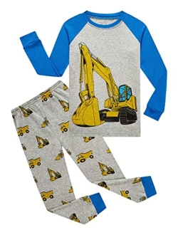 Little Pajamas Boys Pajamas Long Sleeve Toddler Clothes Set Dinosaur 100% Cotton Little Kids Pjs Sleepwear