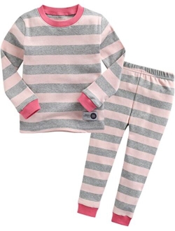 VAENAIT BABY 12M-7T Kids Boys Girls Unisex Toddler Colorful Stripe/Simple Xmas Holiday Sleepwear Pajama 2pcs Set